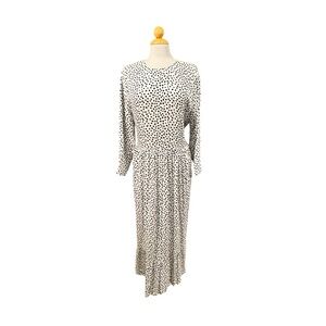 Time and Tru Cream Maxi Dress with Black Polka Dots